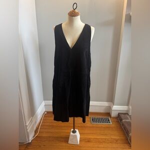 Free People Black Suede Sleeveless V-Neck Mini Dress